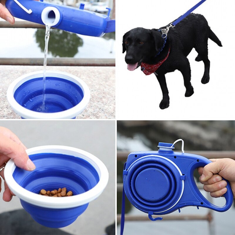 Multi-Use Dog lead With Built In Food/Water Bowl